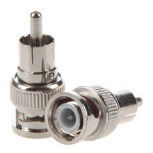 Adaptador de conector macho bnc para rca macho coaxial rf adaptador para cctv, 2 peças 2024 - compre barato