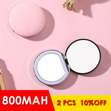 3X Magnifying small lighted makeup mirror light mini round portable LED makeup mirror Sensing USB Chargeable makeup mirror 2024 - buy cheap