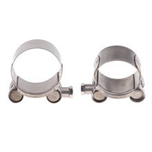 2pcs Stainless Steel Silver Heavy Duty Hose Clamp/Exhaust Pipe Clip 2024 - buy cheap