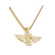 Men Zircon Name Initial Wing Letter Necklaces & Pendant Gold Silver Color Hip Hop Jewelry for Women Stainless Steel Rope Chain 2024 - buy cheap