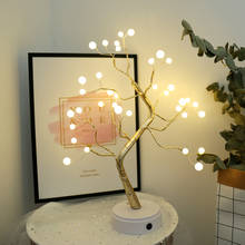 Luces LED de noche de alambre de cobre para decoración del hogar, lámpara de noche con batería USB para dormitorio, mesita de noche 2024 - compra barato
