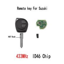 Автомобильный Дистанционный ключ подходит для SUZUKI SWIFT SX4 ALTO VITARA IGNIS JIMNY Splash 433 МГц ID46 чип 2024 - купить недорого