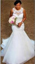 WAJY 2020 New Arrival Africa Design Full Beading Handwork Beads Ruffle Tiered Mermaid Wedding Dress Backless Gowns FSM-507M 2024 - buy cheap