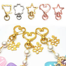 10 Pcs Lobster Buckle Keychain Fashion Love Heart Star Shape Pendant DIY Jewelry Accessories Crafts Key Ring Making Tools 2024 - buy cheap