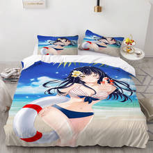 2/3 Pieces Beach Bikini Underwear Girls Bedding Set Japan Anime Duvet Cover Home Textile Cover Set 3D Print Bed Quilt Cover 2024 - buy cheap