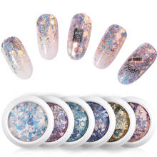 Cor misturada sparkly 3d ultrafinos lantejoulas prego glitter flocos de pó decorações manicure arte do prego decoração acessórios 2024 - compre barato