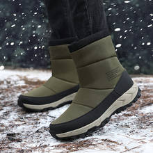 Warm Snow Boots for Men Fleece Waterproof Winter Sneakers Anti-skid Outdoor Hiking Boots Men's High-cut Hiking Shoes 2024 - buy cheap