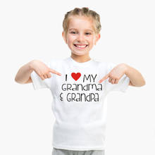 I Love My Grandma and Grandpa Baby Kids T-shirt White Short Sleeve Boys Girls T Shirt Tees Tops Casual Toddler Children Clothes 2024 - buy cheap