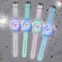 New Fruit Pattern Primary School Children Luminous Silicone Strap Watch Cute Cartoon Flash Quartz Kids Watch Birthday Gift Clock 2024 - buy cheap