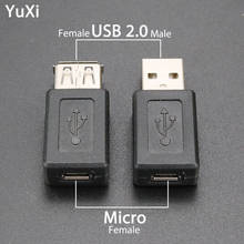 YuXi-Adaptador USB 2,0 tipo A, conector hembra macho A Micro USB B, convertidor hembra 2024 - compra barato