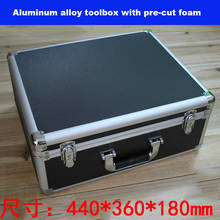 toolbox aluminium tool case magic props file storage carrying box Hand Gun case Locking with key lock and foam  43*35*17 CM 2024 - buy cheap