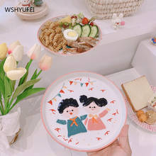 Cartoon style breakfast plate steak salad dessert cake sushi plate home decoration pastry fruit plate kitchen tableware 2024 - buy cheap