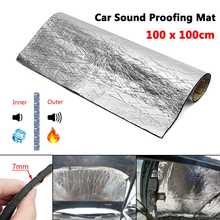 100x100cm 7mm Sound Deadener Mat Noise Bonnet Insulation Deadening Hood Engine Firewall Heat Aluminum Foam Sticker Pipe Cover 2024 - buy cheap