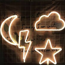 LED Neon Light Hello Wall Art Sign Bedroom Decoration moon star Rainbow Hanging Night Lamp Home Party Holiday Decor Xmas Gift 2024 - buy cheap