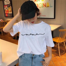 Camiseta feminina estampada com letras, manga curta, gola redonda, monogramado, moda verão 2021 2024 - compre barato