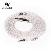 Yinyoo 16 Core High Purity Silver Plated Cable 2.5/3.5/4.4MM with MMCX/2PIN/QDC/TFZ BLON BL-01 BL-03 TINHIFI T2 T2PLUS KZ DQ6 2024 - buy cheap