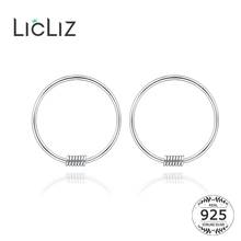 LicLiz New 925 Sterling Silver Hoop Earrings for Women White and Black Gold Jewelry Gift Boucle D'oreille Femme LE0671 2024 - buy cheap