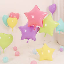 Globos de aluminio con forma de corazón y estrella para Celebración de bebé, Globos de helio de macarrón rosa y azul, decoración de fiesta de cumpleaños, golobs, 10 piezas y 18 pulgadas 2024 - compra barato