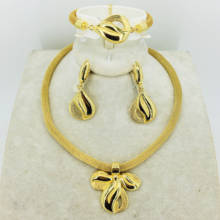 Conjunto de joias douradas estilo dubai africano, joias fashion para casamento e mulher romântica, conjunto de joias para noivado e casamento 2024 - compre barato