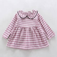 2021  New Children's Clothinggirls Baby Spring And Autumn Fashion Plaid Long-Sleeved Base Cardigan Three-Piece Sets 2024 - buy cheap