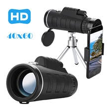 Telescopio Monocular de bolsillo, lente óptica HD con Zoom de 40X60, trípode y Clip para teléfono Universal, claridad, minitelescopio 2024 - compra barato