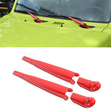 Cubierta de decoración de limpiaparabrisas delantero y trasero de coche, accesorio Exterior ABS rojo para Suzuki Jimny JB74 JB64 2019 2020 2021 2024 - compra barato