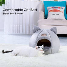 Casa cálida para gatos, cama y sofá para mascotas, cueva para gatos, nido semicerrado, saco de dormir para mascotas, tienda de campaña para gatos 2024 - compra barato