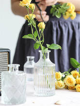 Современная Простота прозрачная стеклянная ваза мини-Террариум контейнер цветочные вазы милые сухие вазы для цветов украшения для гостиной 2024 - купить недорого