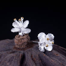Real 925 Sterling Silver Stud Earrings For Women Gift Trendy Flower Silver Earring Fine Jewelry NEW 2019 2024 - buy cheap