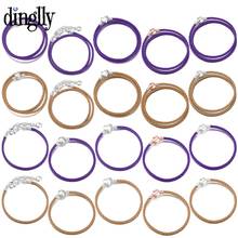 Dinglly 5 Buckle Retro Yellow & Purple Leather Bracelets For Women Fit Brands Beads Charm Original Leather Cord Bracelet New 2024 - compra barato