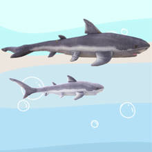 Brinquedo de pelúcia de tubarão para crianças, 100/140cm, simulação, companheiro de viagem, animais de pelúcia fofos, brinquedos de peixe estofado para crianças 2024 - compre barato