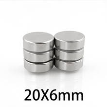 5-100pcs 20x6mm Round big Magnets  Neodymium circle magnetic rare earth Magnet NdFeB super Strong Fridge Magnets 20*6mm 2024 - buy cheap