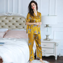 Conjunto de pijama de seda auténtica Natural para mujer, ropa de dormir 100% de seda para mujer, traje de Casa de manga larga con estampado de cebra 2024 - compra barato