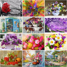 DIY 5D Diamond Painting Flower Basket Diamond Embroidery Landscape Cross Stitch Full Round Drill Rhinestones Art Home Decor Gift 2024 - buy cheap