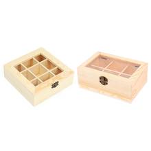 Wood Tea Bag Storage Chest, Multipurpose Organization Display Box with Clear Lid GXMA 2024 - buy cheap