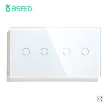 Bseed-interruptor de luz com sensor de toque, circuito duplo, 2 direções, vidro, luz negra, branco, preto, dourado 2024 - compre barato
