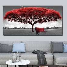 Pintura en lienzo de árbol de dinero rojo moderno, carteles e impresiones modernos, Cuadros, imagen artística de pared para sala de estar, decoración del hogar, Cuadros 2024 - compra barato