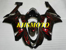 Kit de carenagem de motocicleta para kawasaki ninja zx6r 636 07 08 zx 6r 2007 2008, abs, fogo vermelho, preta + presente kt62 2024 - compre barato