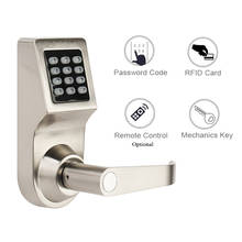 Cerradura de puerta eléctrica para el hogar, candado Digital RFID, abridor de puertas, manija de cierre accionada por batería AA, llave de entrada 2024 - compra barato