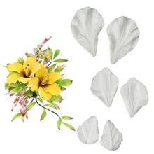 Flor hibiscus veiners moldes de silicone fondant sugarcraft gumpaste resina argila água papel bolo ferramentas de decoração c408 2024 - compre barato