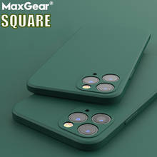 Классический жидкий силиконовый чехол с квадратным краем для iPhone 11 Pro Max XS X XR 6 S 6 S 7 8 Plus SE 2020 12 Роскошные однотонные мягкие чехлы 2024 - купить недорого