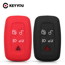 KEYYOU Smart Silicone Car Key Case For Land Rover Discovery Range Rover Sport Vouge 2009 2010 2011 2012  LR4 Evoque 5 Buttons 2024 - buy cheap