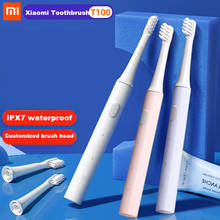 Xiaomi-escova de dentes elétrica mijia t100, portátil, automática, ultrassônica, recarregável por usb, à prova d'água, ipx7 2024 - compre barato