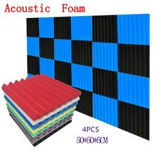 4PCS 500x500x50mm Studio Acoustic Foam Soundproof Foam Sound Absorption Panel Sound Wedge Protective Sponge Triangular Groove 2024 - buy cheap