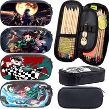 Students Demon Slayer Pen Bag Pencil Case Teens Stationery Bag Child Pencil Box Anime Boys Girls Kimetsu No Yaiba Pencil Holder 2024 - buy cheap