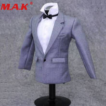 Conjunto de roupas cinza escala 1:6, modelos de acessórios, adequados para figura de ação de 12 ", homem nude, brinquedos modelo de corpo 2024 - compre barato