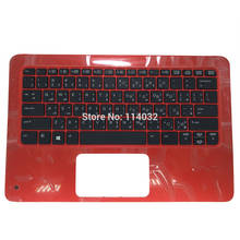 AR Клавиатура для ноутбука HP Probook X360 11 G1 EE Arabic black kb red Palmrest верхняя крышка 6070B1118401 V148726BS1 918554-171 2024 - купить недорого