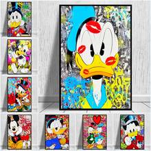 Graffiti Canvas Disney Mickey Mouse and Donald Duck Canvas Print Painting Coloful Wall Art Poster Pictures for Living Room Decor 2024 - buy cheap