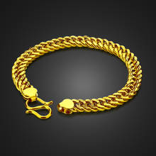 100% 925 sterling silver Men's Bracelet Curb Cuban Link Chain Mens Womens Bracelets Bangle  8mm 20cm Gold color Jewelry 2024 - buy cheap