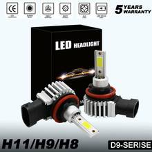 Mini lâmpada automotiva de led, ampolas de 110w, led h7, h3, h4, h1, h8, h11, 9005, hb3, 9006, 9012, cob, 6000lm, k, 12v, 24v, canbus, d9 2024 - compre barato